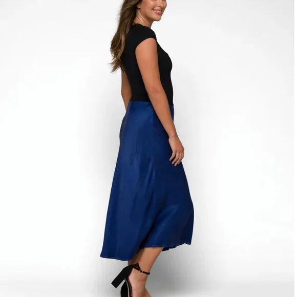 Bella Dahl Ada Elastic Waist Bias Skirt, size Large - Picture 5 of 6